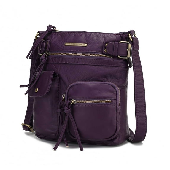 MKF Collection Stiella Vintage Women's Shoulder Bag Multi Compartment Casual for Daily Use by Mia K - Purple