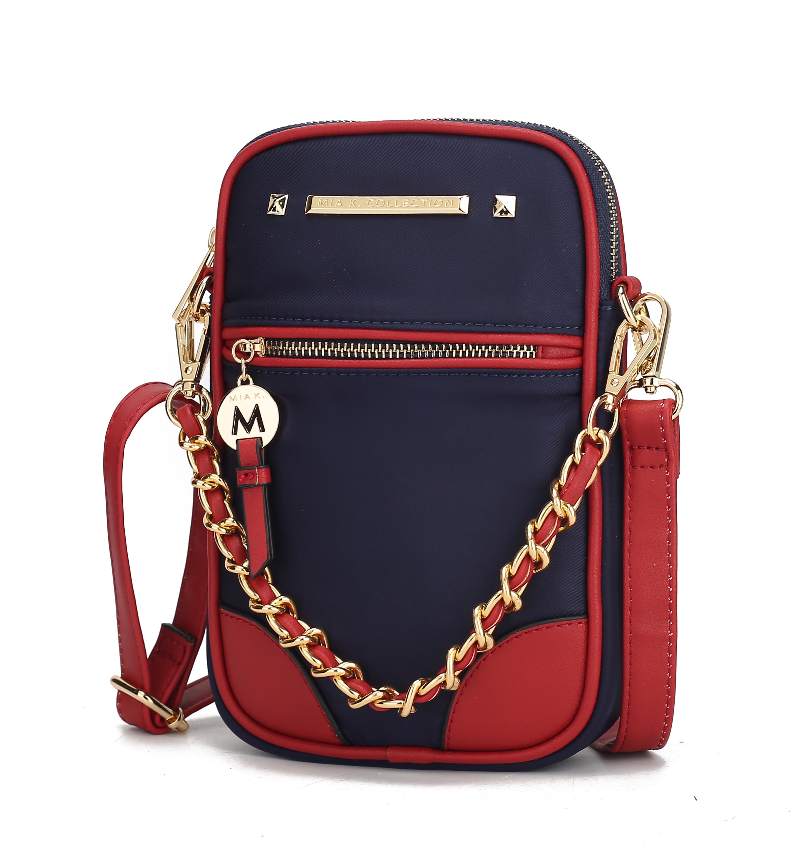 M red nylon crossbody bag