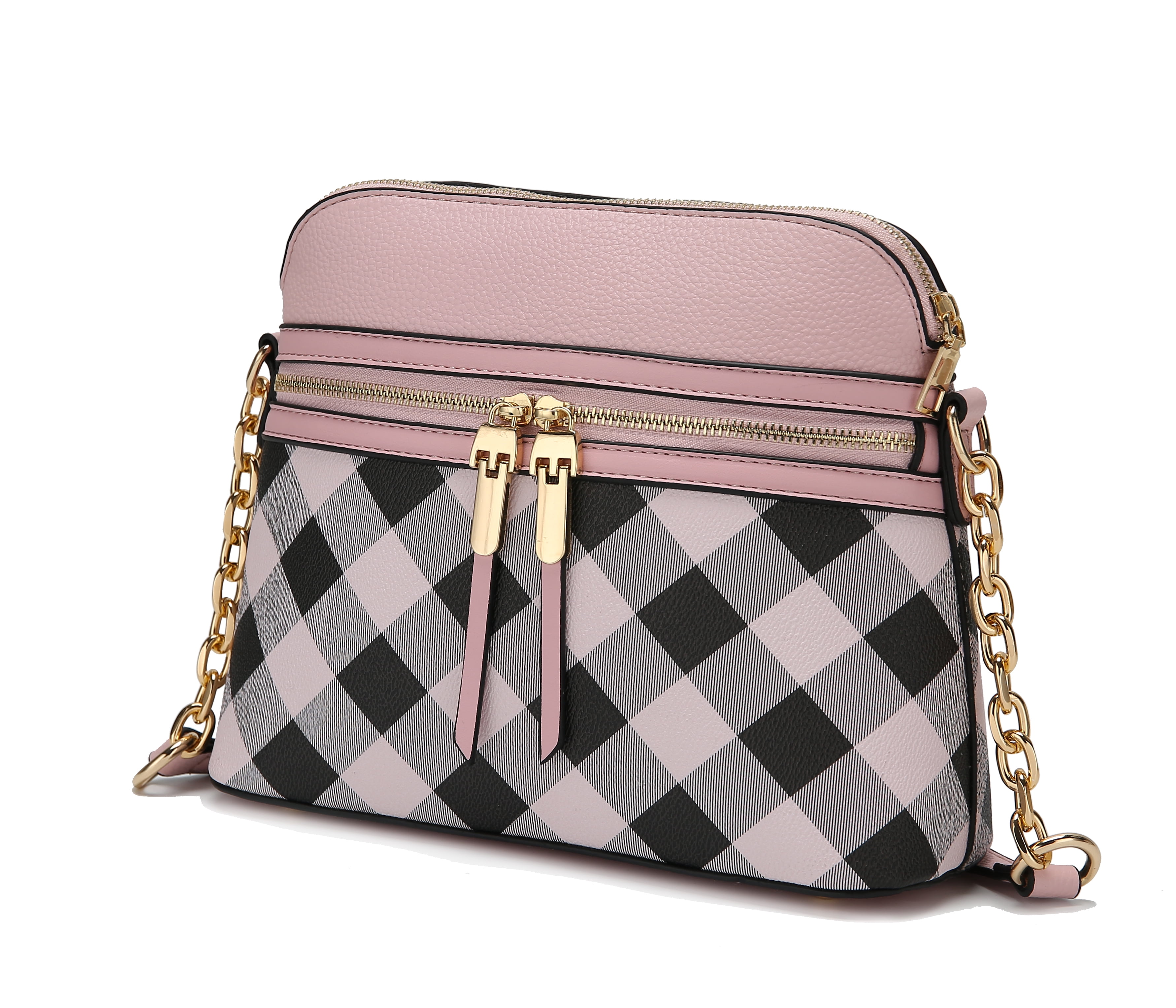 MKF Collection by Mia K. Suki Checkered Crossbody Bag - Pink