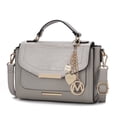 thumbnail image 1 of MKF Collection Sylvie Croco Embossed Vegan Leather Women’s Shoulder Bag, Stylish Crossbody Purse Handbag by Mia K - Light Gray, 1 of 9