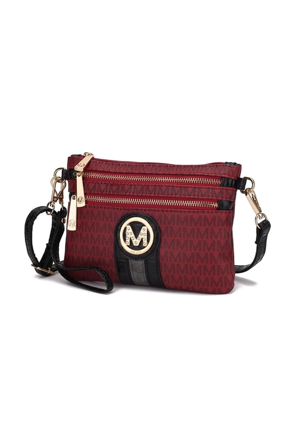 Tarren Vegan Leather Women's Wristlet Crossbody Bag, Stylish Purse Clutch Handbag by Mia K - Bugundy