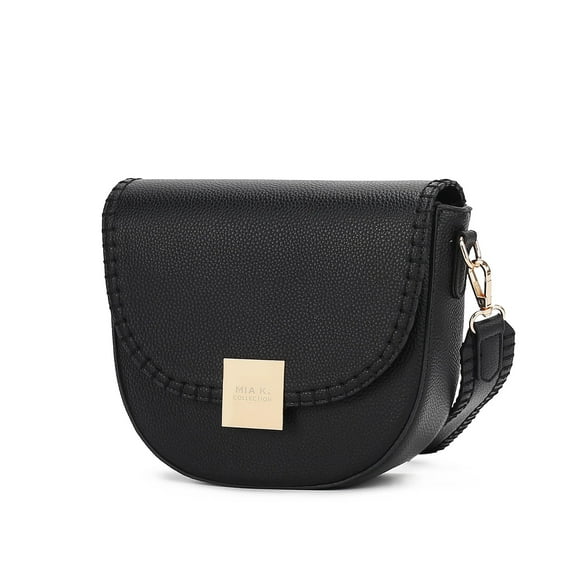 MKF Collection The Isa Crossbody Bag Vegan Leather, Stylish & Functional Shoulder Purse for Everyday Use by Mia K. - Black