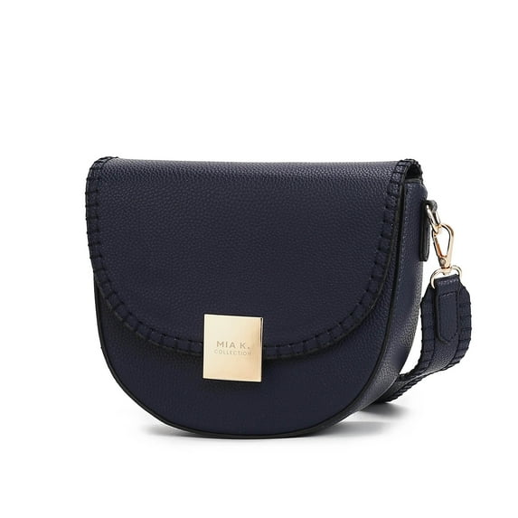 MKF Collection The Isa Crossbody Bag Vegan Leather, Stylish & Functional Shoulder Purse for Everyday Use by Mia K. - Navy