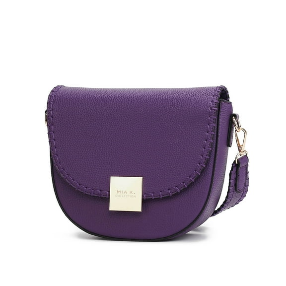 MKF Collection The Isa Crossbody Bag Vegan Leather, Stylish & Functional Shoulder Purse for Everyday Use by Mia K. - Purple