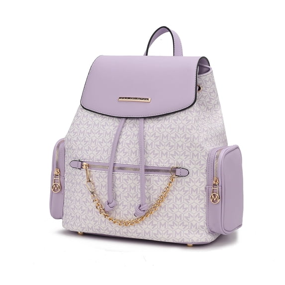 MKF Collection The Issah Backpack Stylish Vegan Leather, Spacious Design, and Versatile Handbag M Monogram Desing by Mia K.- Lavender