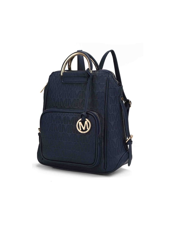 Torra Vegan Leather Women's Backpack for Travel, Work, School by Mia K - Navy