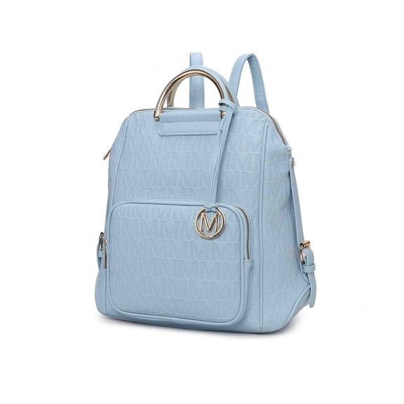 MKF Collection Torra Women's Backpack, Vegan Leather Bookbag Purse for Travel, Work and School by Mia K. - Light Blue