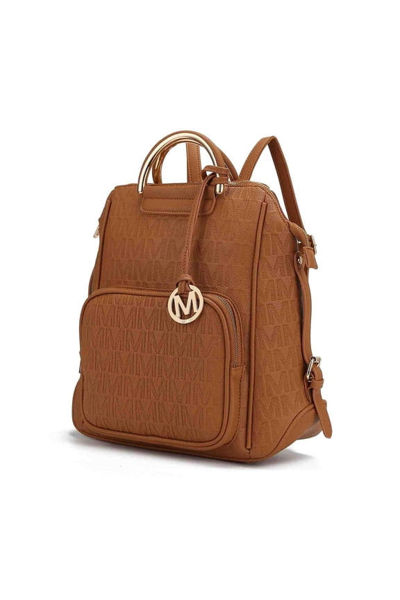 Torra Women's Backpack, Vegan Leather Bookbag Purse for Travel, Work and School by Mia K. - Tan