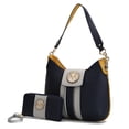 thumbnail image 1 of MKF Collection Torri Hobo Bag with Wallet, Vegan Leather Shoulder Bag Handbag Set by Mia K - Navy, 1 of 10