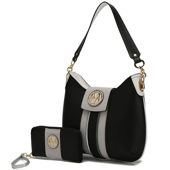 MKF Collection Torri Women Hobo Bag with Wallet, Elegant Shoulder Purse Handbag by Mia K - Black