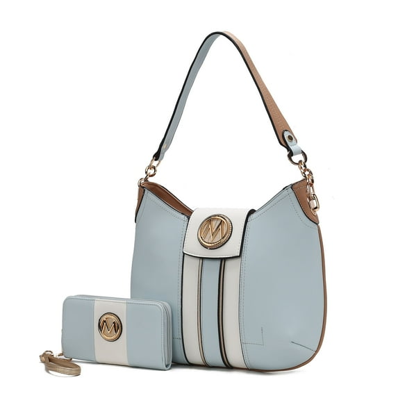 MKF Collection Torri Women Hobo Bag with Wallet, Elegant Shoulder Purse Handbag by Mia K - Light Blue