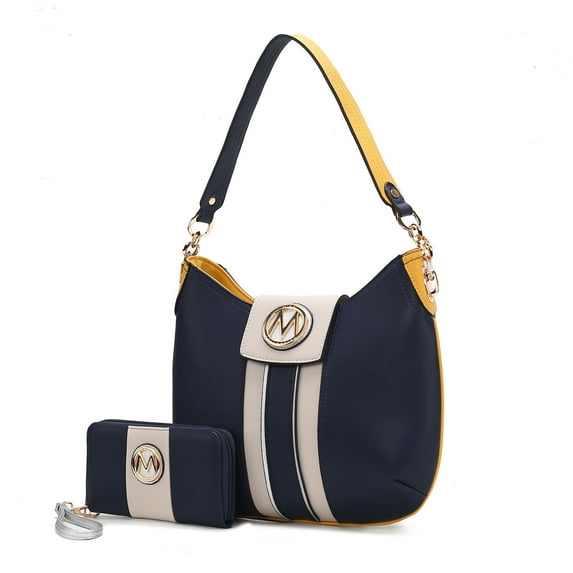 MKF Collection Torri Women Hobo Bag with Wallet, Elegant Shoulder Purse Handbag by Mia K - Navy Blue