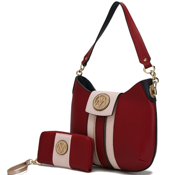 MKF Collection Torri Women Hobo Bag with Wallet, Elegant Shoulder Purse Handbag by Mia K - Red