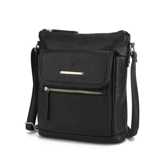 MKF Collection Triss Crossbody Bag For Women’s Handbag Medium Size, Perfect for Everyday Use, Travel, and Casual Outings Vegan Leather by Mia K- Black