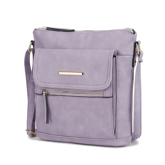 MKF Collection Triss Crossbody Bag For Women’s Handbag Medium Size, Perfect for Everyday Use, Travel, and Casual Outings Vegan Leather by Mia K- Lilac