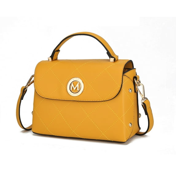 MKF Collection Tyra Vegan Leather Women's Crossbody Bag, Crossover Handbag by Mia K. - Yellow