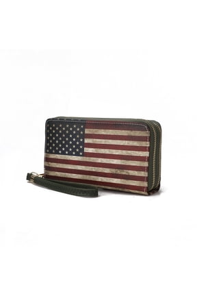 Uriel Flag Wristlet Wallet for Women, Stylish Multi-compartment Purse Handbag by Mia K - Green