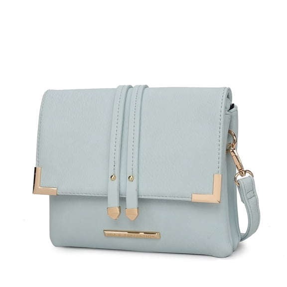 MKF Collection Valeska Women's Crossbody Bag, Vegan Leather Shoulder Bag Daily Handbag by Mia K. - Blue