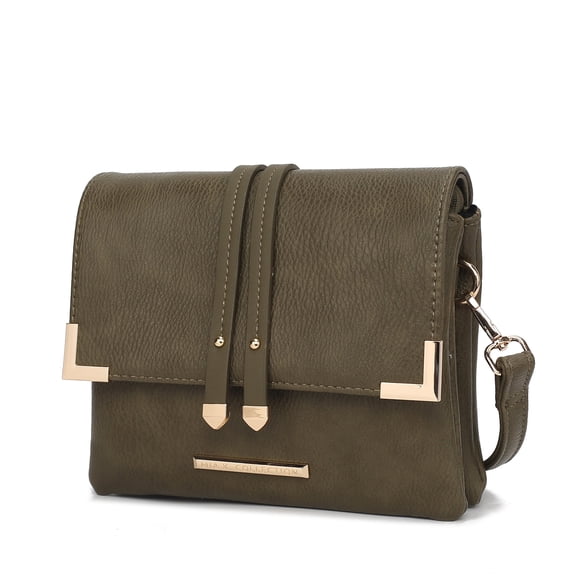 MKF Collection Valeska Women's Crossbody Bag, Vegan Leather Shoulder Bag Daily Handbag by Mia K. - Olive