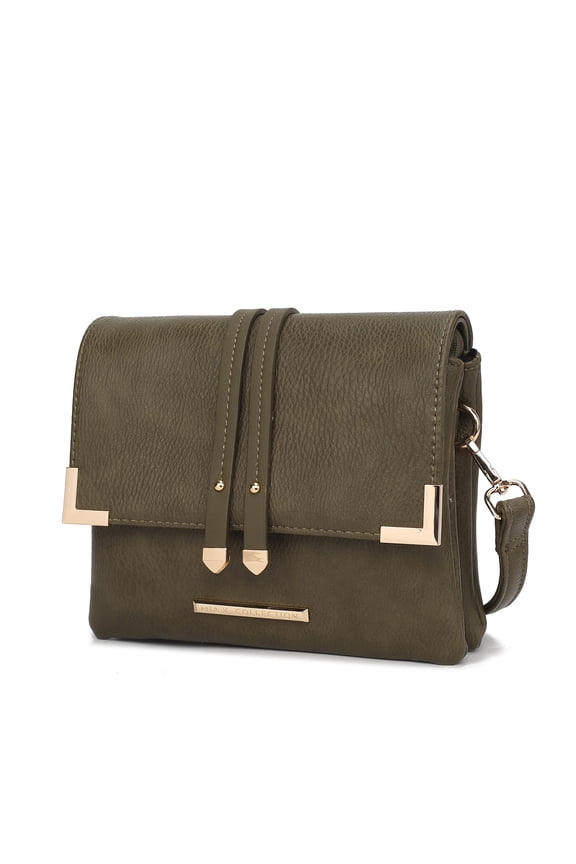 Valeska Women's Crossbody Bag, Vegan Leather Shoulder Bag Daily Handbag by Mia K. - Olive