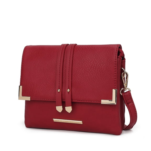 MKF Collection Valeska Women's Crossbody Bag, Vegan Leather Shoulder Bag Daily Handbag by Mia K. - Red