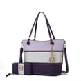 thumbnail image 1 of MKF Collection Vallie Tote Bag and Matching Wallet for Women - Vegan Leather Handbag Shoulder Purse for Travel Work and School by Mia K -Lilac Silver, 1 of 10