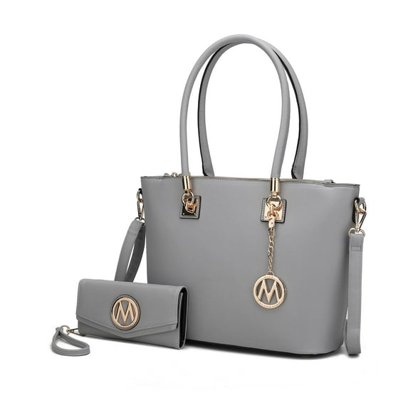 MKF Collection Vanessa Women's Tote Bag with Wristlet Wallet, Solid Vegan Leather Handbag Purse Set by Mia K