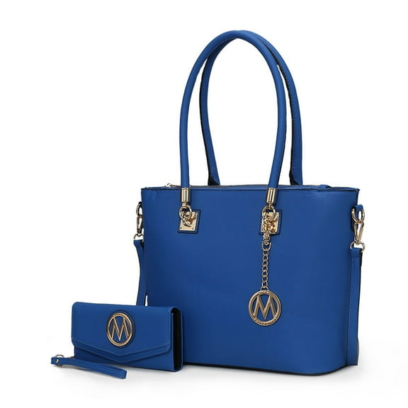 MKF Collection Vanessa Women's Tote Bag with Wristlet Wallet, Solid Vegan Leather Handbag Purse Set by Mia K
