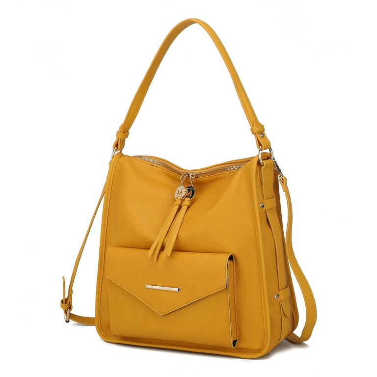 MKF Collection Vanya Vegan Leather Women's Shoulder Bag, Functional Crossbody Purse Handbag by Mia K - Mustard MKF Collection Vanya Vegan Leather Women's Shoulder Bag, Functional Crossbody Purse Handbag by Mia K - Mustard