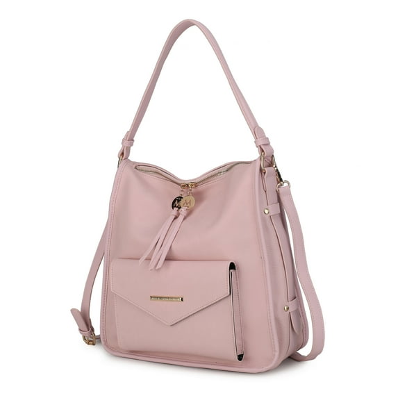 MKF Collection Vanya Vegan Leather Women's Shoulder Bag, Functional Crossbody Purse Handbag by Mia K - Pink