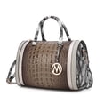 thumbnail image 1 of MKF Collection Vegan Leather Satchel Bags for Women, Crocodile-Embossed Purse Handbag by Mia K. Light Gray, 1 of 9