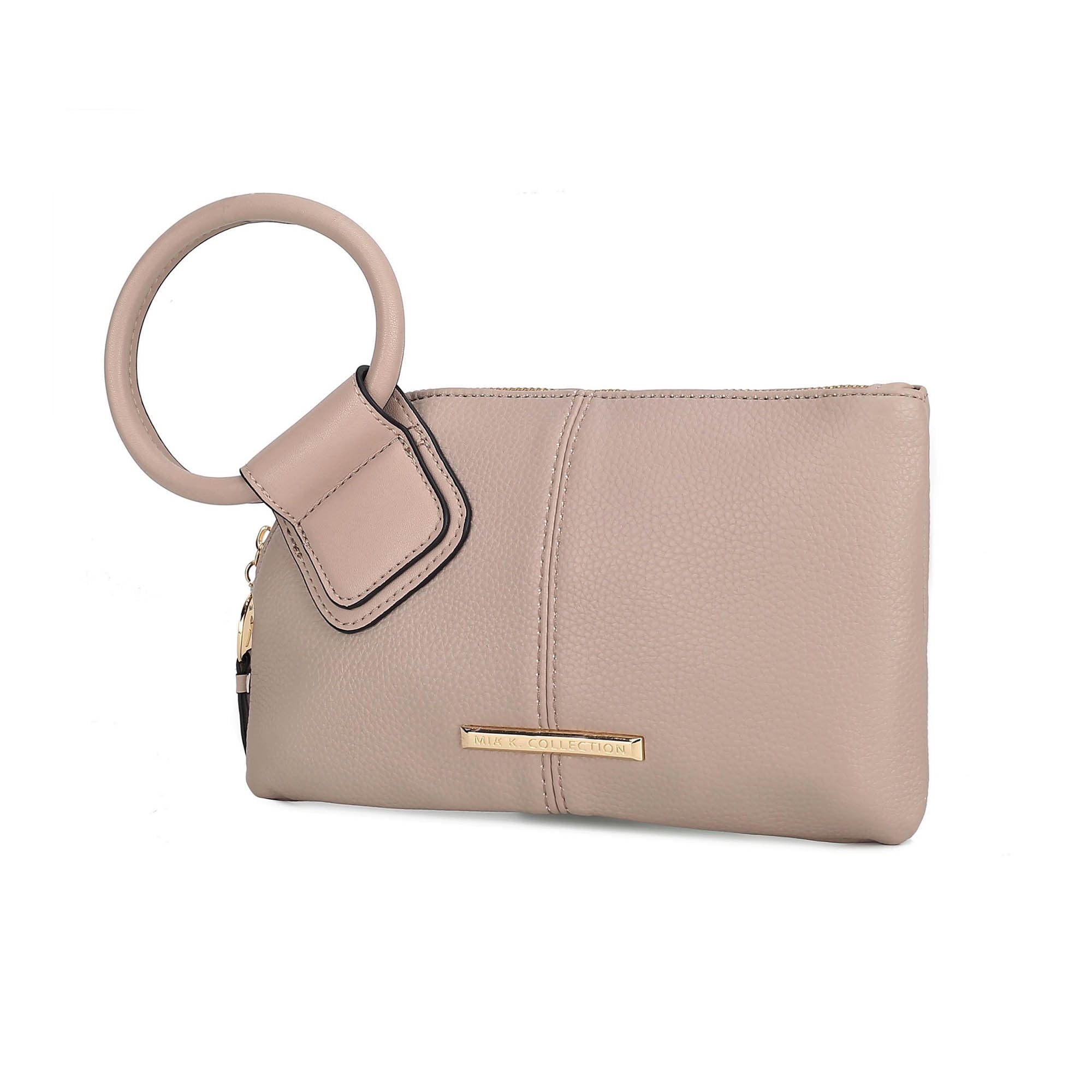 MKF Collection Vegan Leather Women's Clutch Bag, Trendy Pouch Purse Handbag by Mia K - Beige