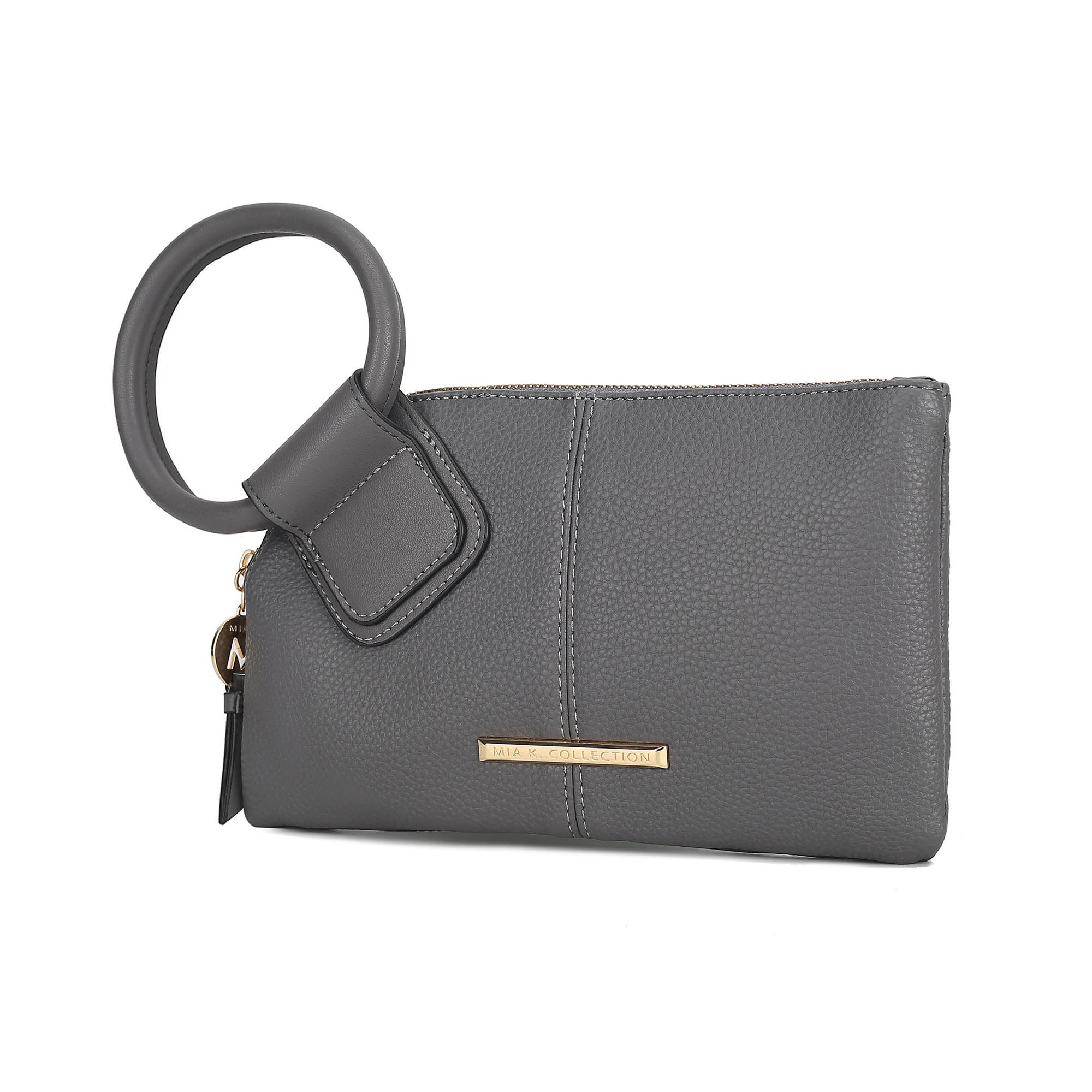 MKF Collection Vegan Leather Women's Clutch Bag, Trendy Pouch Purse Handbag by Mia K - Charcoal Gray