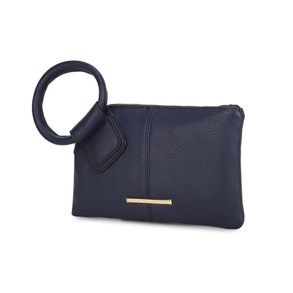 MKF Collection Vegan Leather Women's Clutch Bag, Trendy Pouch Purse Handbag by Mia K - Navy