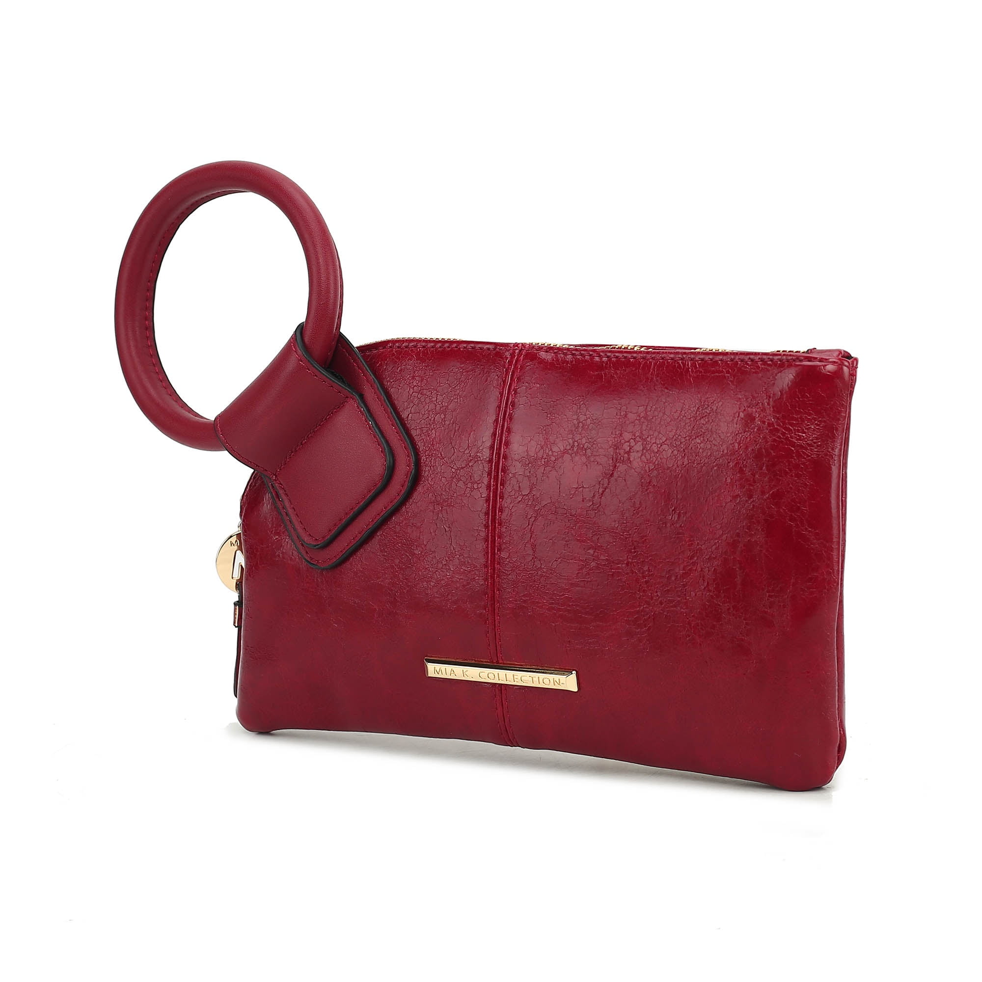 MKF Collection Vegan Leather Women's Clutch Bag, Trendy Pouch Purse Handbag by Mia K - Wine