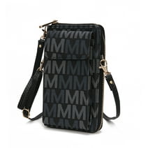MKF Collection Vegan Leather Women's Phone Wristlet Wallet Bag, Crossbody Purse Handbag by Mia K - Black