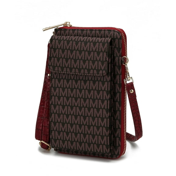 MKF Collection Vegan Leather Women's Phone Wristlet Wallet Bag, Crossbody Purse Handbag by Mia K - Red
