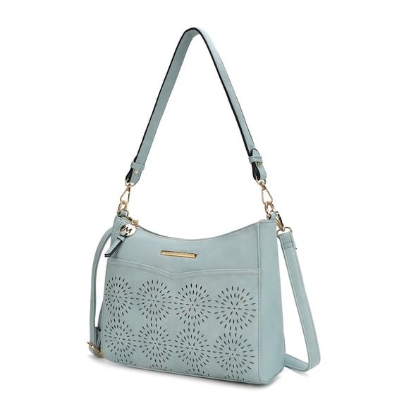 MKF Collection Vegan Leather Women's Shoulder Bag, Classy Crossbody Purse Handbag by Mia K - Light Blue