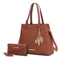 thumbnail image 1 of MKF Collection Kerny Women's Tote Bag & Wristlet Wallet, Vegan Leather Shoulder Bag Handbag Purse by Mia K - Cognac, 1 of 9