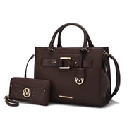 MKF Collection Virginia Womens Tote Bag With Wallet Vegan Leather Handbag Purse Set by Mia K.- Coffee