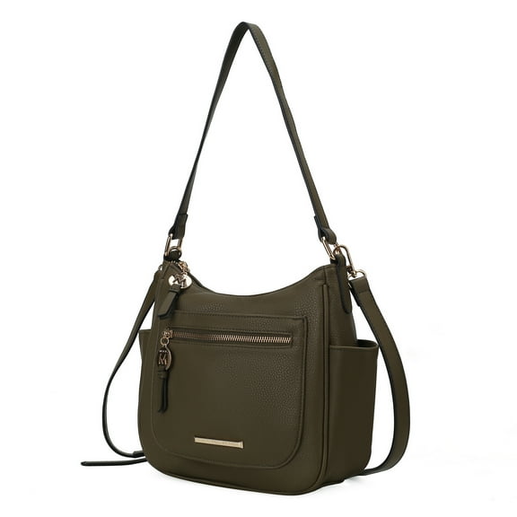 MKF Collection Wally Vegan Leather Women's Crossbody Bag, Sleek Shoulder Purse Handbag by Mia K - Olive