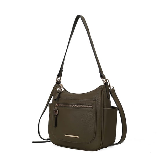 MKF Collection Wally Vegan Leather Women's Crossbody Bag, Sleek Shoulder Purse Handbag by Mia K - Olive