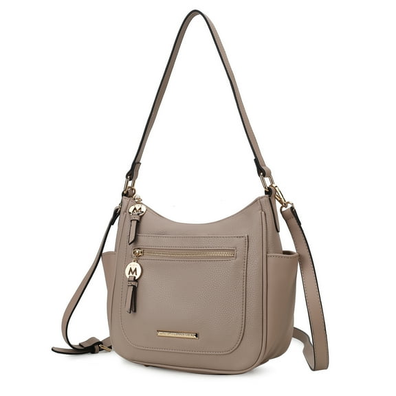 MKF Collection Wally Vegan Leather Women's Crossbody Bag, Sleek Shoulder Purse Handbag by Mia K - Taupe