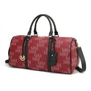 حقائب MKF Collection Weekender للنساء ، حقيبة سفر بين عشية وضحاها من Mia K - Burgundy