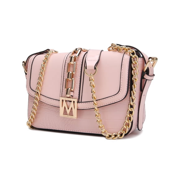 MKF Collection Wendalyn Vegan Leather Women's Crossbody Bag, Sleek Shoulder Purse Handbag by Mia K - Blush