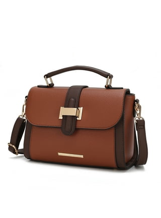 Universal Thread Structured Satchel Handbag in Cognac 