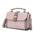thumbnail image 1 of MKF Collection Willa Vegan Leather Women's Color-Block Shoulder Bag, Elegant Satchel Crossbody Purse Handbag by Mia K - Pink, 1 of 10