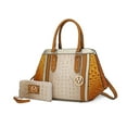 thumbnail image 1 of MKF Collection Women's Daisy Crocodile-Embossed Satchel Handbag & Wallet 2-Piece Set by Mia K. - Beige Yellow, 1 of 9