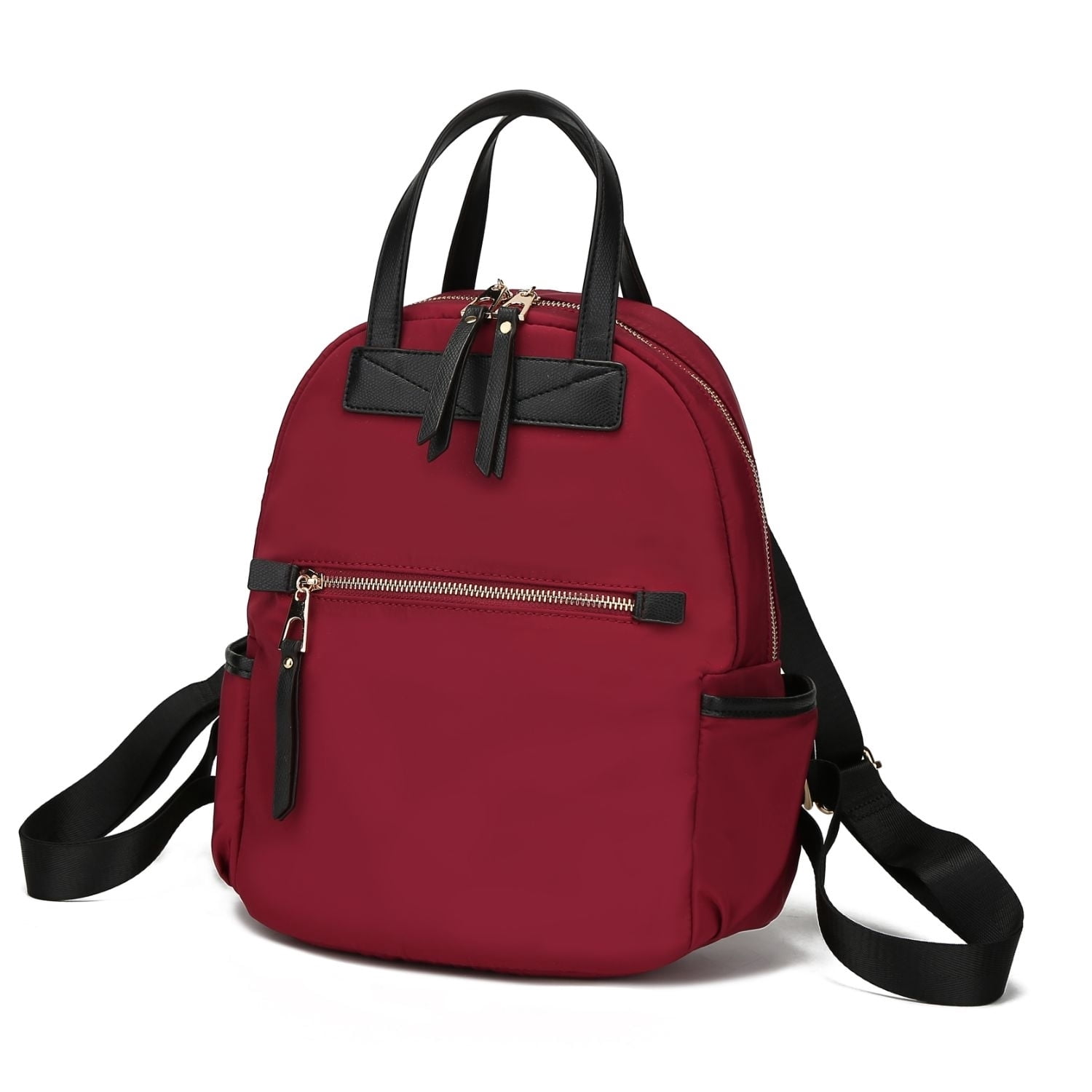 Mia K. Collection Maroon Backpack with Black Accents MKF Collection by Mia K.Navy & Red Stud-Accent Kimberly  main image 3
