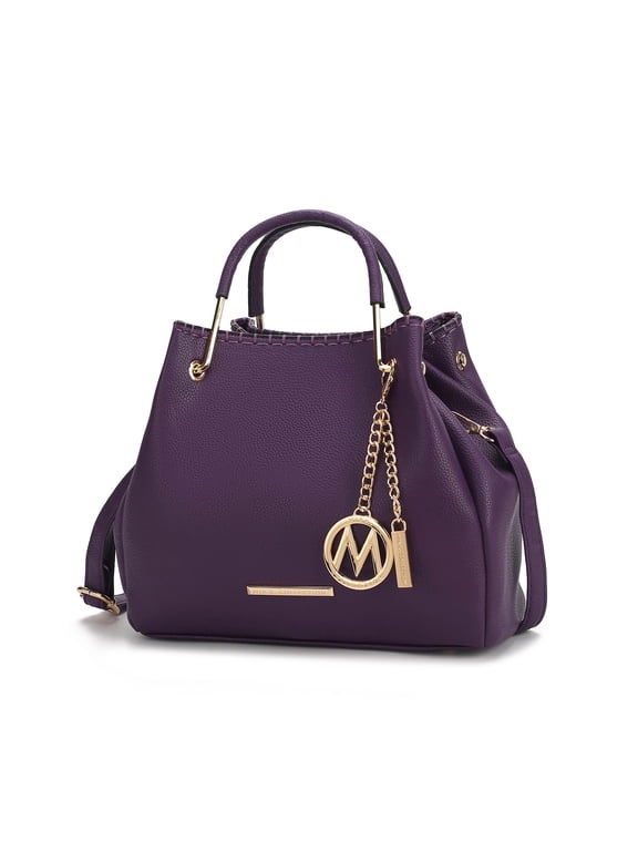 Women's Isidora Vegan Leather Shoulder Bag by Mia K- Purple